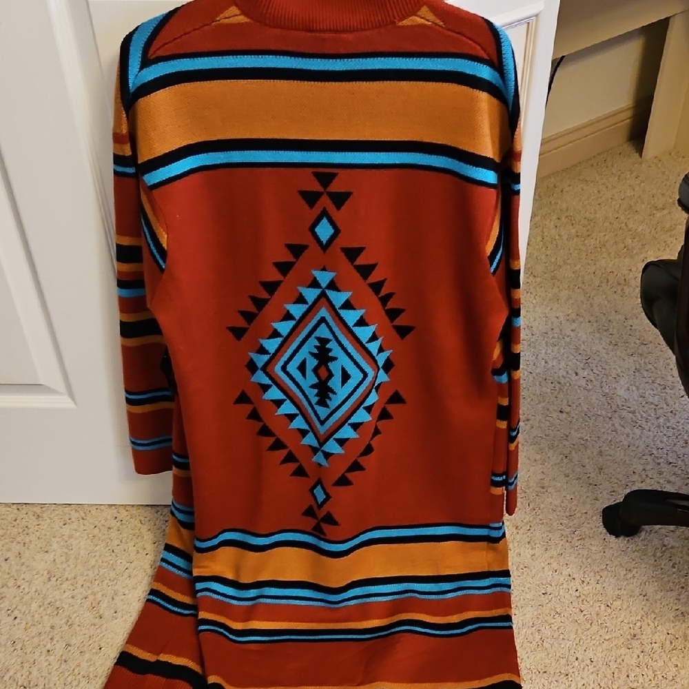 Wrangler Aztec Long Cardigan Sz XS
